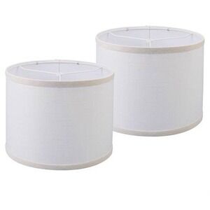 Set of 2 White Textured Round -NEW.A9